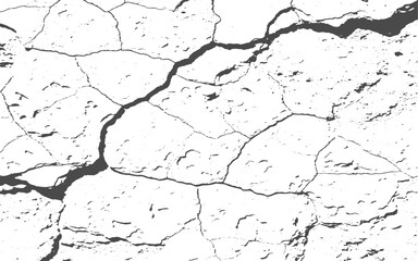 Obraz premium Vector the cracks concrete texture white and black.