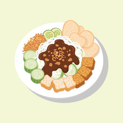 Traditional Indonesian Gado Gado Salad with Peanut Sauce.