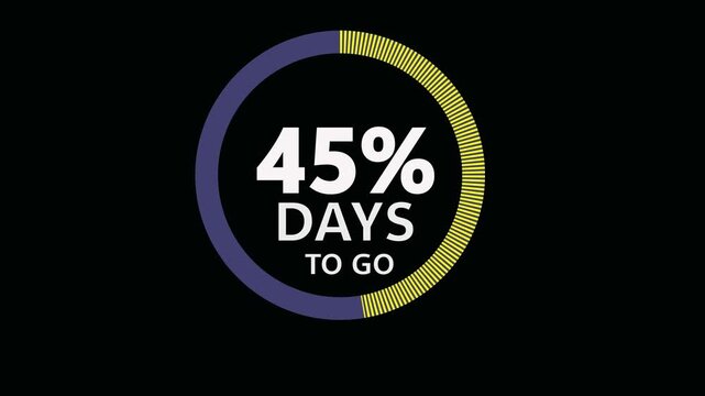 70 Days to go, 70 Days left icon, 70 days to go vector on blck background, Transparent date, 4K HD video with blck and green background alpha channel.Motion graphic.