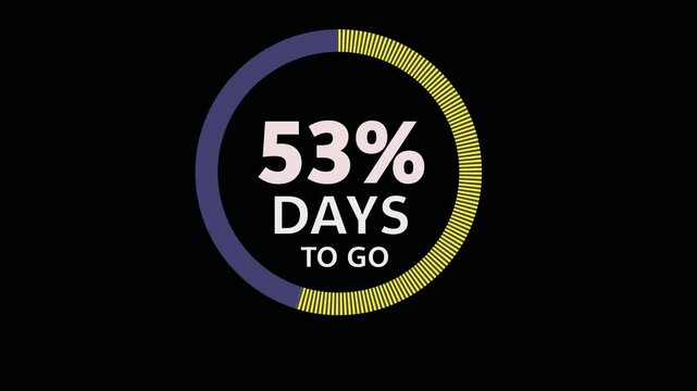 90 Days to go, 90 Days left icon, 90 days to go vector on blck background, Transparent date, 4K HD video with blck and green background alpha channel.Motion graphic.