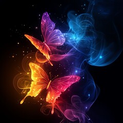 abstract background with butterfly   high resolution   for isolate image