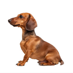 sausage dog top view full length isolate on white background