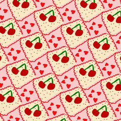Seamless pattern with cherry 