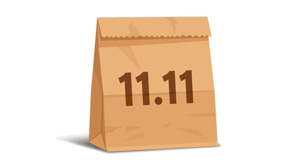 Brown paper bag with the number 11.11 on it, likely representing a sale or promotion.
