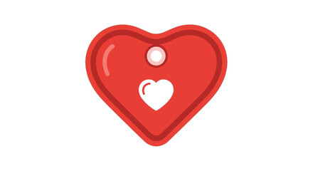 Red heart-shaped pendant with a smaller white heart inside.