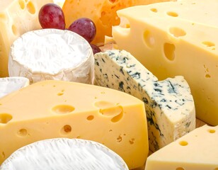 Assortment of Cheese Varieties: A Delicious and Appetizing Food Photography