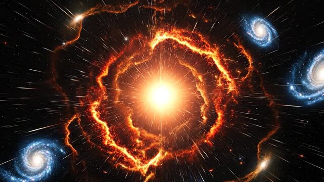 Universe's explosive birth from singularity to cosmos, a monumental Big Bang event.