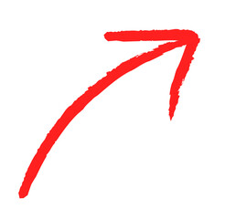 Hand-drawn red marker arrow isolated transparent, marker chalk stroke arrows vector.