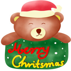 Christmas Sign With Bear