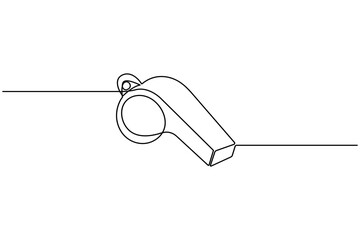 Simple one line whistle drawing minimalistic design for sport concept