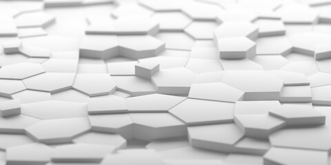 Abstract geometric white polygonal surface pattern design for modern backgrounds. 3d render