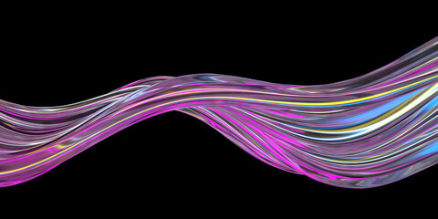 Abstract colorful wave with dynamic flowing lines for modern design concepts. 3d render