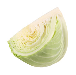 Half or pieces of cabbage isolated, transparent PNG, PNG format, Fresh