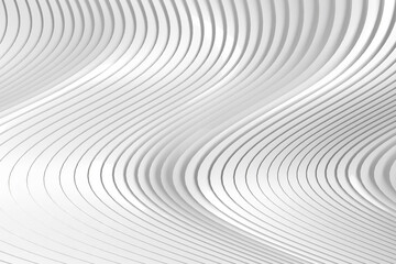 Abstract 3d render of white wavy lines texture for modern design and decor".3d render