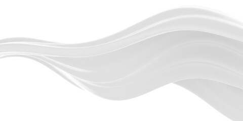Abstract flowing white waves design for modern backgrounds and digital art. 3d render
