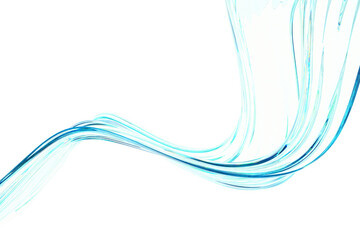 Abstract fluid wave design with dynamic blue lines for modern art and decoration. 3d render