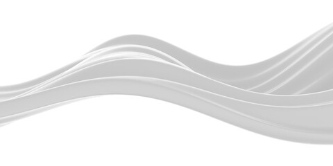 Abstract fluid waves in white presenting minimalist design aesthetics for creative art concepts. 3d render