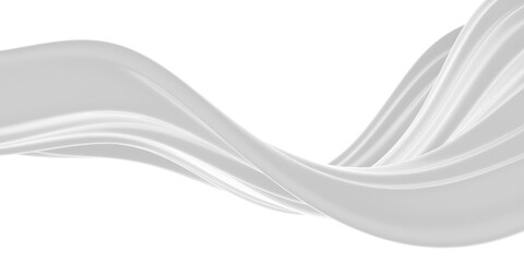 Elegant white abstract waves design for modern art and interior decor. 3d render