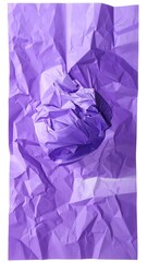 Close-up of crumpled purple paper with a ball of similar paper
