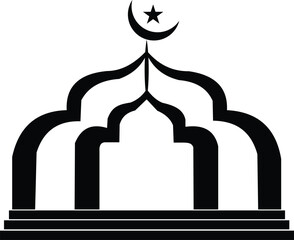 Mosque Dome Silhouette Vector