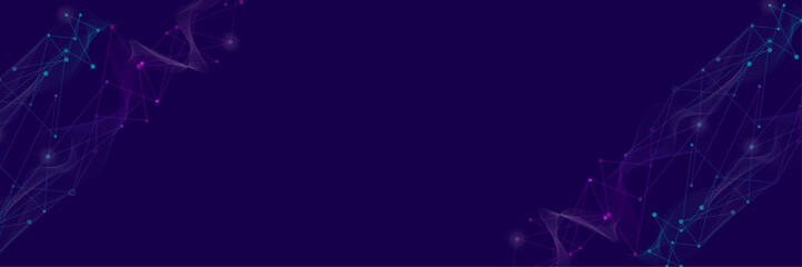 Vector creative idea banner concept for internet technology. Abstract tech network connection dots. Digital technology background.