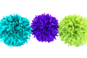 Diy colorful tissue paper pom poms craft party decorations supplies ideas on transparent background