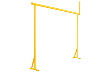 Understanding the yellow gantry crane system for industrial applications on transparent background