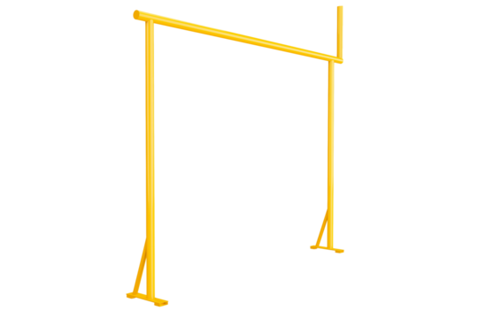Understanding the yellow gantry crane system for industrial applications on transparent background