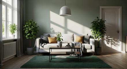 Modern living room sunlight interior design png image