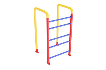 Find colorful playground equipment monkey bars for kids outdoor play area on transparent background