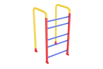 Find colorful playground equipment monkey bars for kids outdoor play area on transparent background