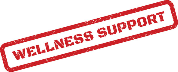 Distressed textured rubber stamp showcasing wellness support for health guidance and personal well being assistance