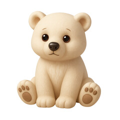 Obraz premium Cute cartoon bear character sitting happily.