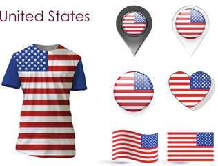 Obraz premium american flag icons