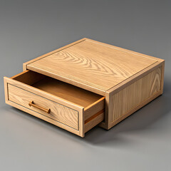 wooden box isolated on white background