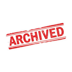 3d red archived stamp with grunge texture isolated on transparent background