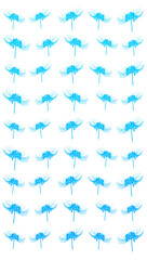 Blue spider lily silhouette vertical pattern