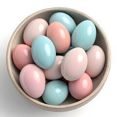 eggs in a bowl isolated on white background