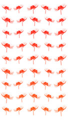 Red spider lily silhouette vertical pattern