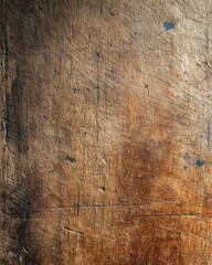 Aged wooden surface with visible scratches and texture, showcasing rustic and weathered appearance. wood natural grain and warm tones add character and depth