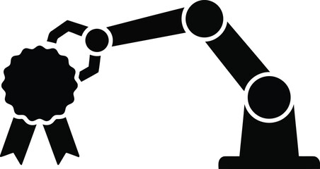 Robotic arm award winning quality excellence automation technology vector