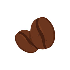 Stylized Brown Coffee Beans on White Backgroun