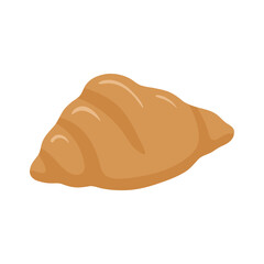 Golden Brown Croissant in Clean Vector Style on White