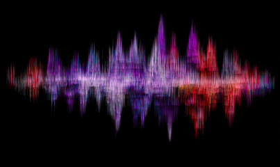 Abstract Digital Waveform Displayed Against Black Background with Vertical Lines and Dynamic Color Spectrum