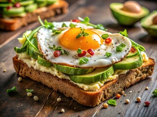 Avocado toast with fried egg