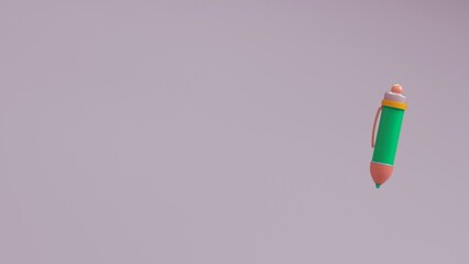 Green pen icon on pastel background