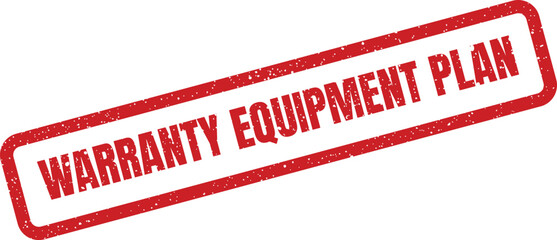 Red distressed rectangular seal marking a warranty equipment plan document or service agreement © Mahmud