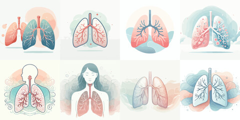 vector set of pneumonia day