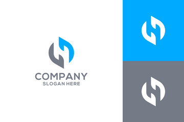 H empty space logo design vector