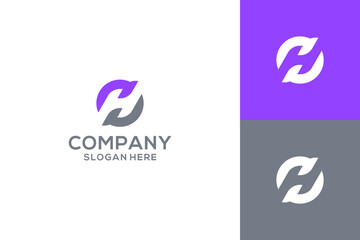 H empty space logo design vector illustration